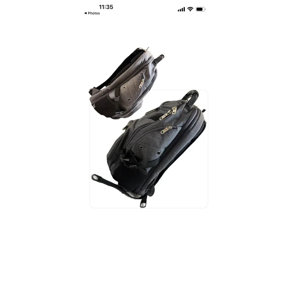 SwissGear ScanSmart Laptop‎ Backpack Gray Travel Business School Bag Heathered